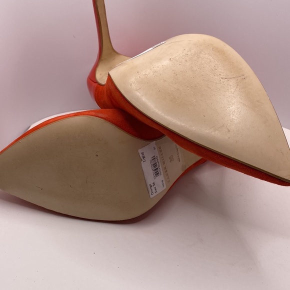 Karen Millen Orange Suede Heels - Picture 5 of 11